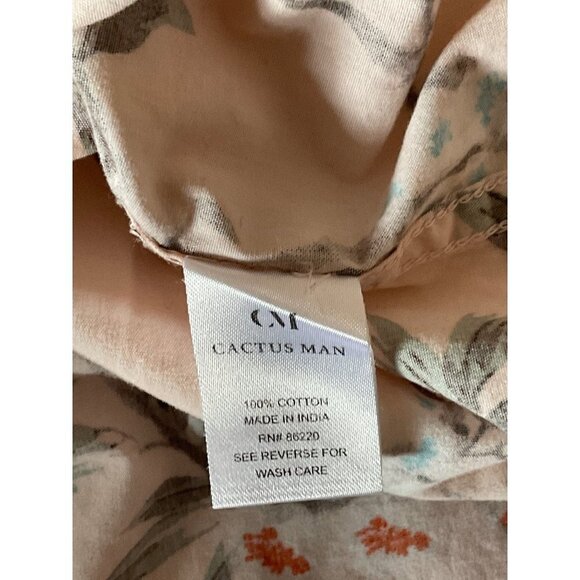 Cactus Man Ricky Singh tropical printed short‎ sleeves Slim Fit shirt Men L - Picture 5 of 5